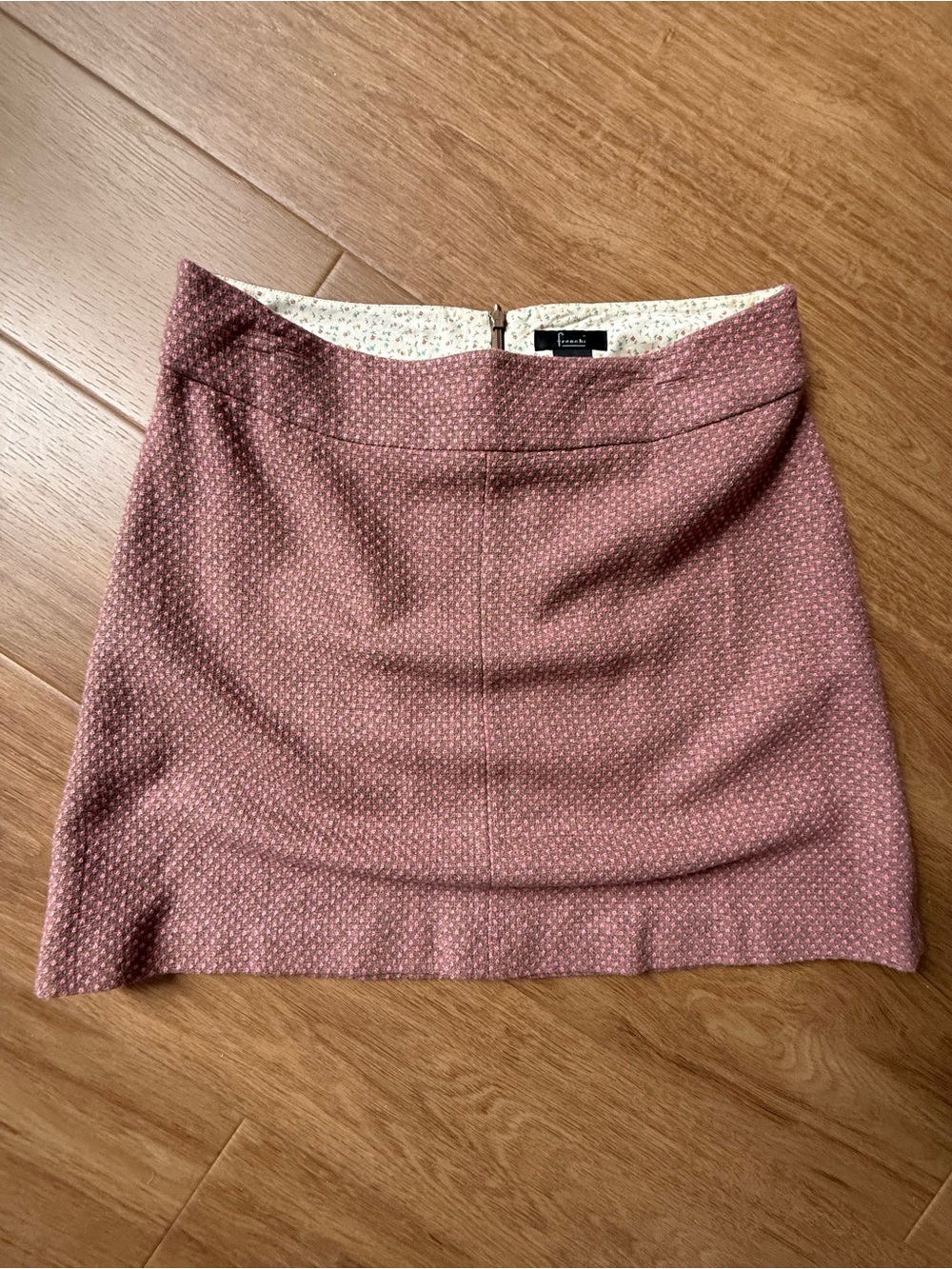 Frenchi Tweed Wool Blend Pencil Skirt Pink Brown Coquette Light Academia M